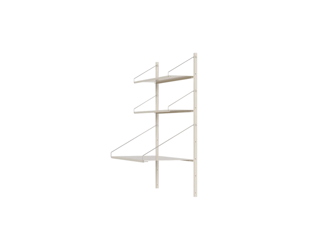 FRAMA - Shelf Library Desk Section | Warm White Steel | H108.4 / W80 FRAMA