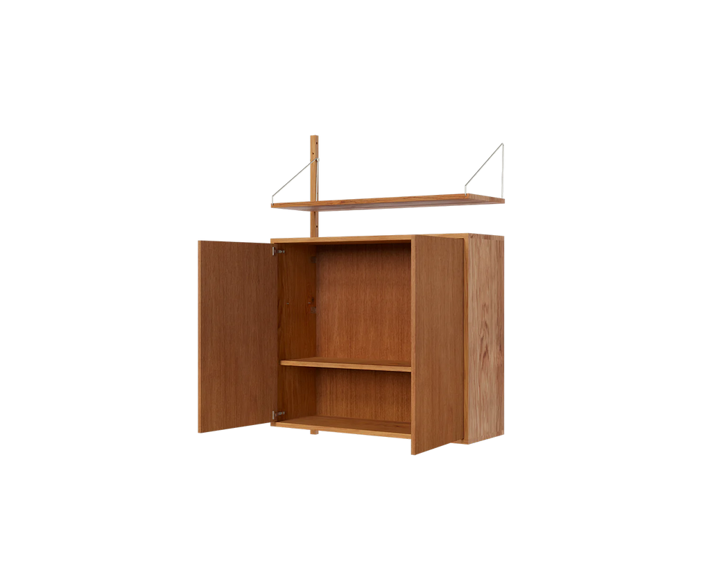 FRAMA - Shelf Library Medium Cabinet Add-on Section | Natural Oak | H114.8 / W80 FRAMA