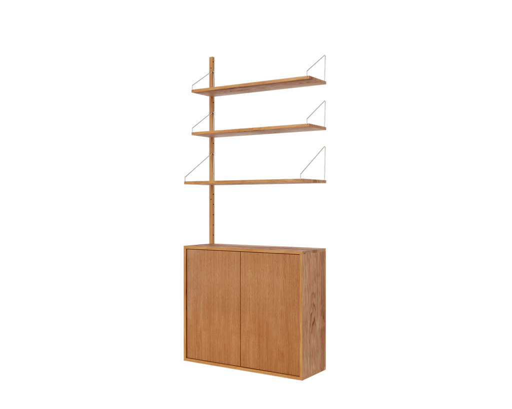 FRAMA - Shelf Library Medium Cabinet Add-on Section | Natural Oak | H185.2 / W80 FRAMA