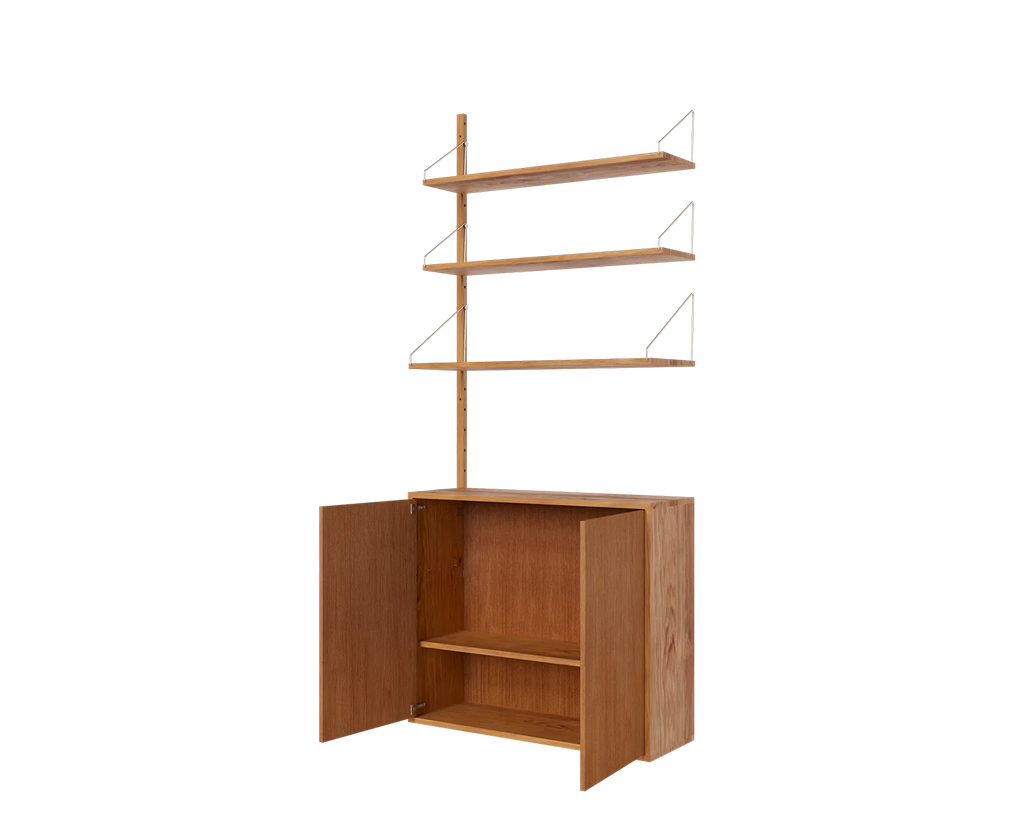 FRAMA - Shelf Library Medium Cabinet Add-on Section | Natural Oak | H185.2 / W80 FRAMA