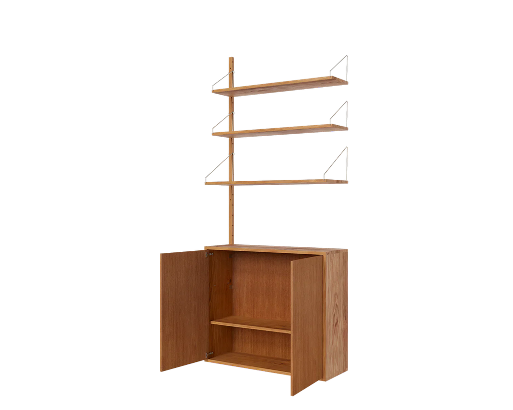 FRAMA - Shelf Library Medium Cabinet Add-on Section | Natural Oak | H185.2 / W80