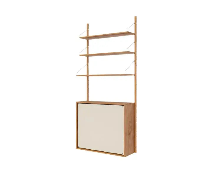 Shelf Library Canvas Cabinet Section | Natural Oak  / Canvas |  H 1852 / W80 Frama