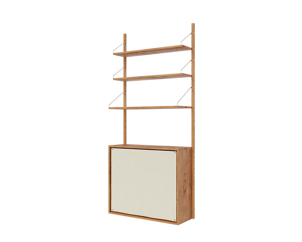 FRAMA - Shelf Library Canvas Cabinet Section | Natural Oak / Canvas | H185.2 / W80 FRAMA