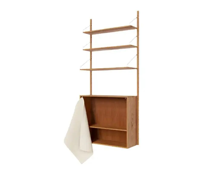 Shelf Library Canvas Cabinet Section | Natural Oak  / Canvas |  H 1852 / W80 Frama