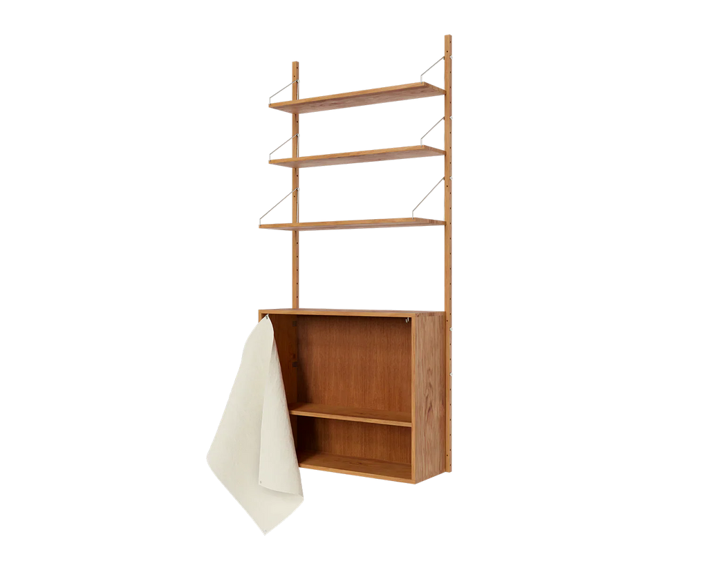 FRAMA - Shelf Library Canvas Cabinet Section | Natural Oak / Canvas | H185.2 / W80