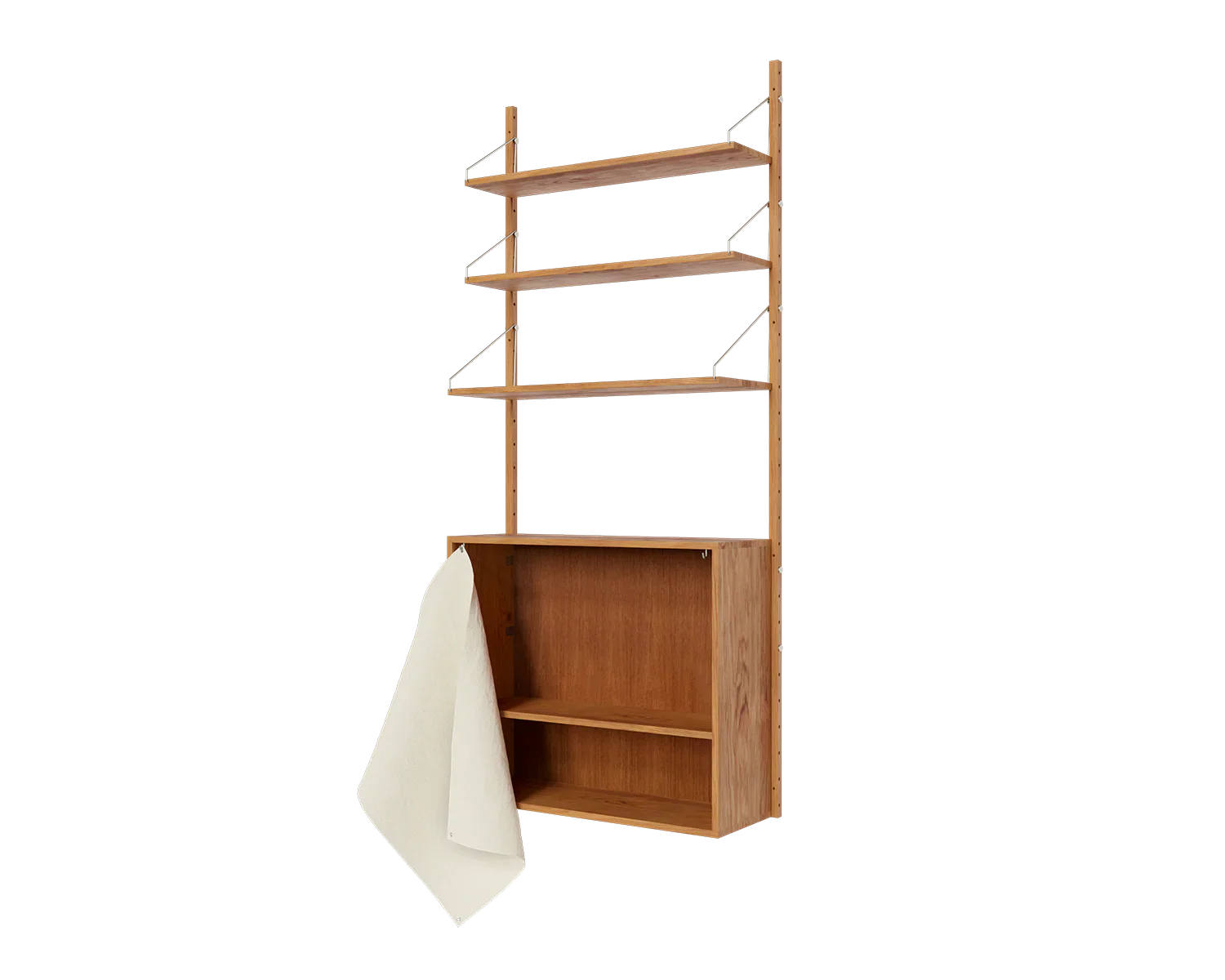 FRAMA - Shelf Library Canvas Cabinet Section | Natural Oak / Canvas | H185.2 / W80