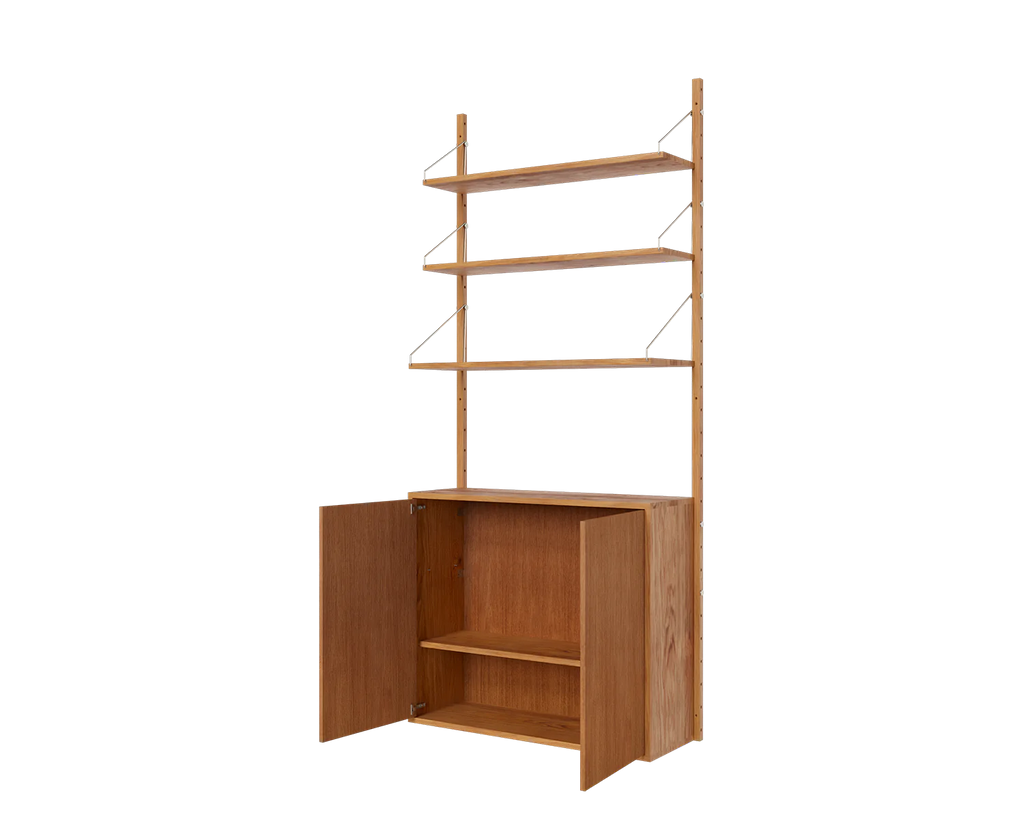 FRAMA - Shelf Library Medium Cabinet Section | Natural Oak | H185.2 / W80 FRAMA
