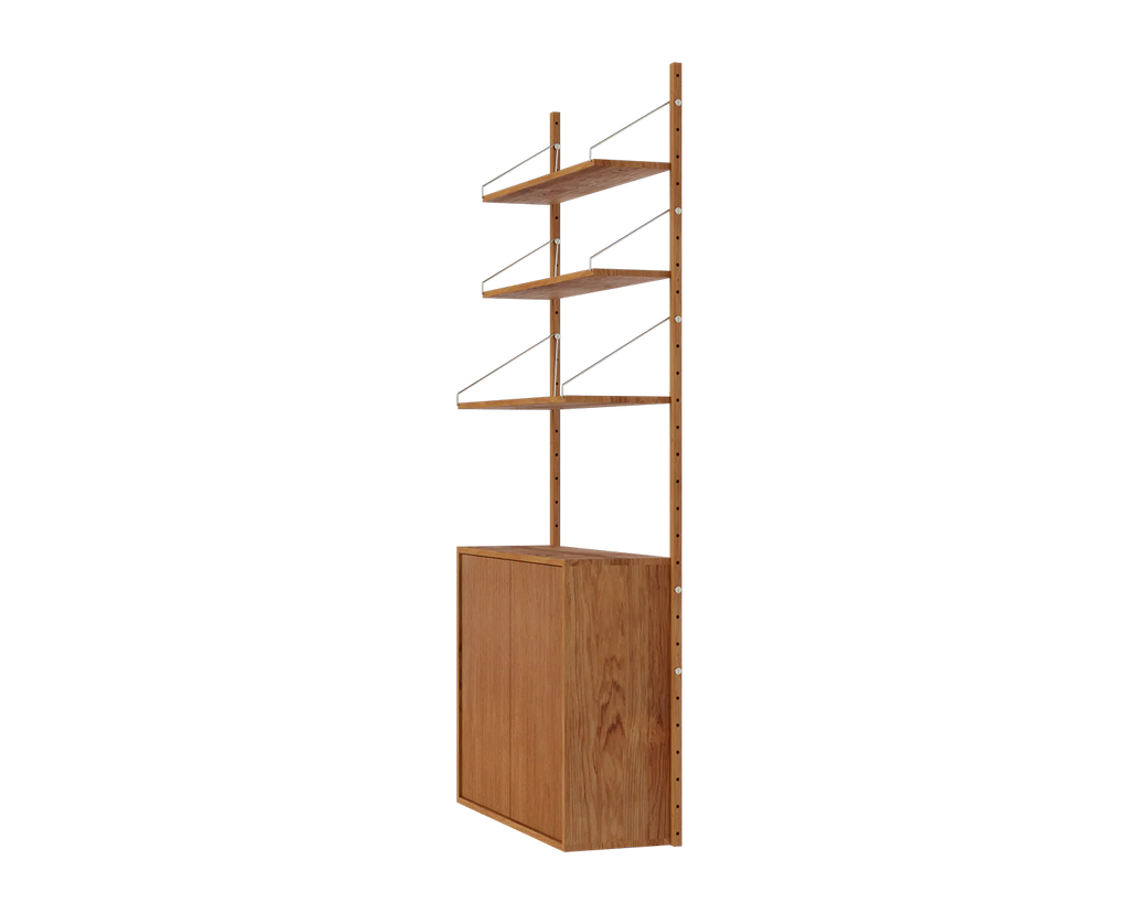 FRAMA - Shelf Library Medium Cabinet Section | Natural Oak | H185.2 / W80