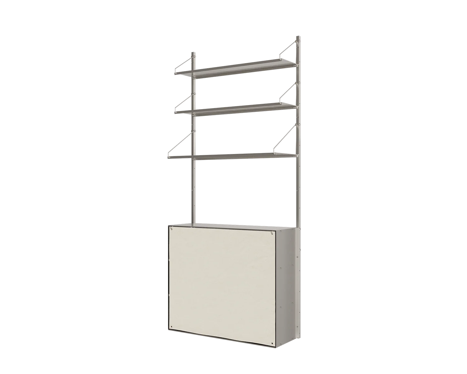 FRAMA - Shelf Library Canvas Cabinet Section | Stainless Steel / Canvas | H185.2 / W80