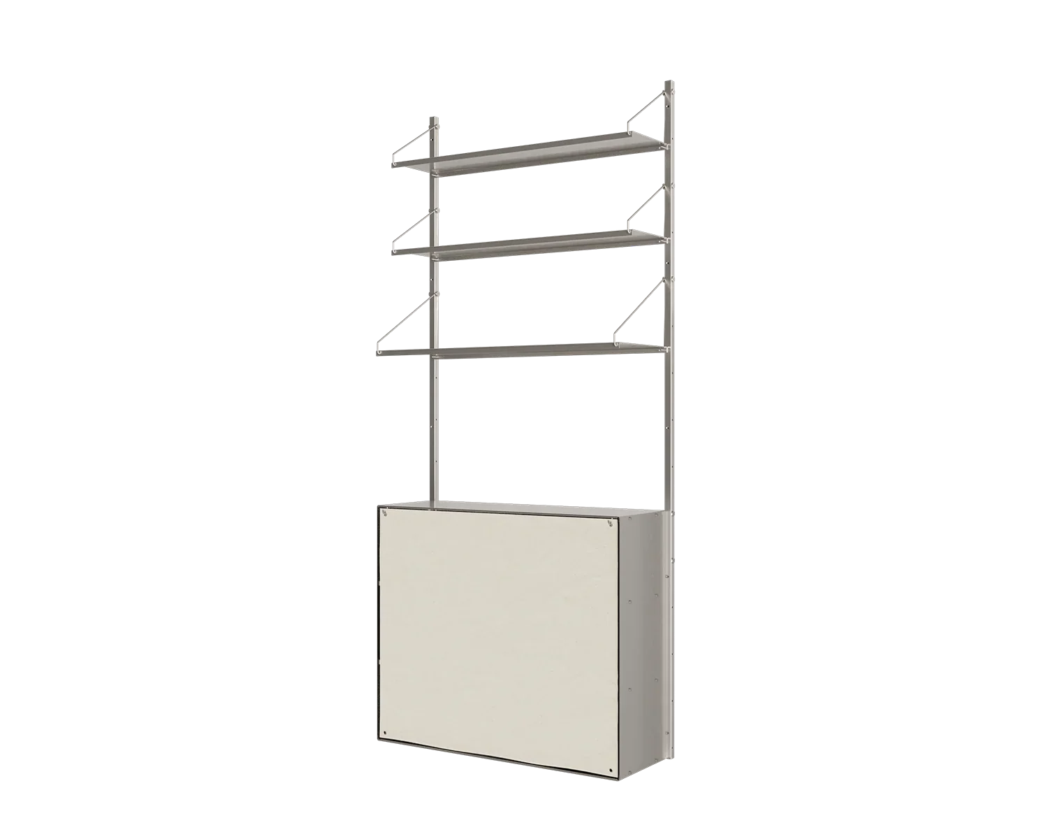 FRAMA - Shelf Library Canvas Cabinet Section | Stainless Steel / Canvas | H185.2 / W80 Frama
