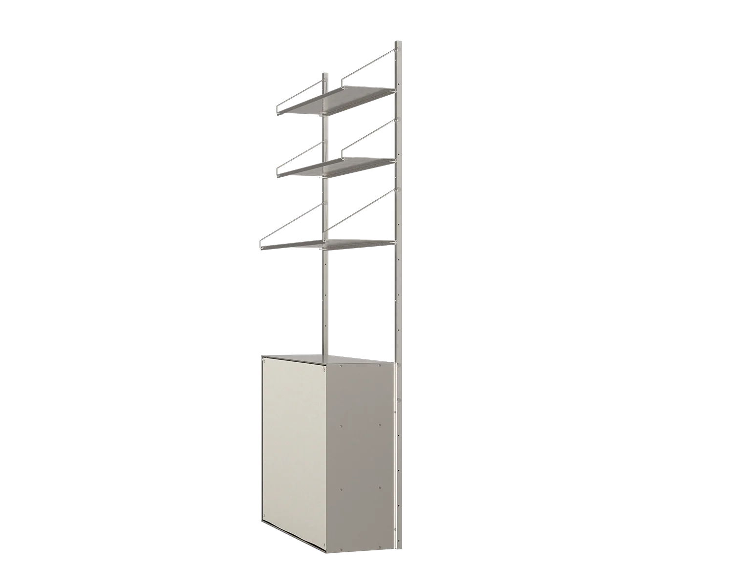 FRAMA - Shelf Library Canvas Cabinet Section | Stainless Steel / Canvas | H185.2 / W80