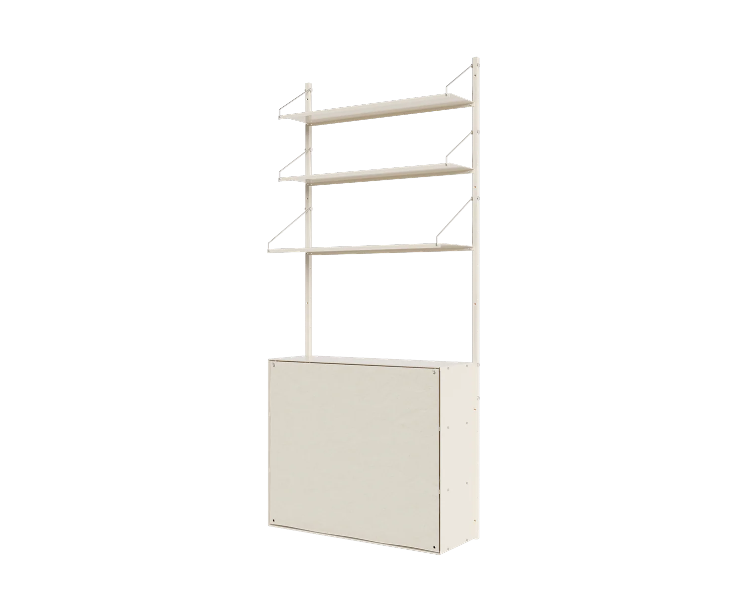 FRAMA - Shelf Library Canvas Cabinet Section | Warm White Steel / Canvas | H185.2 / W80