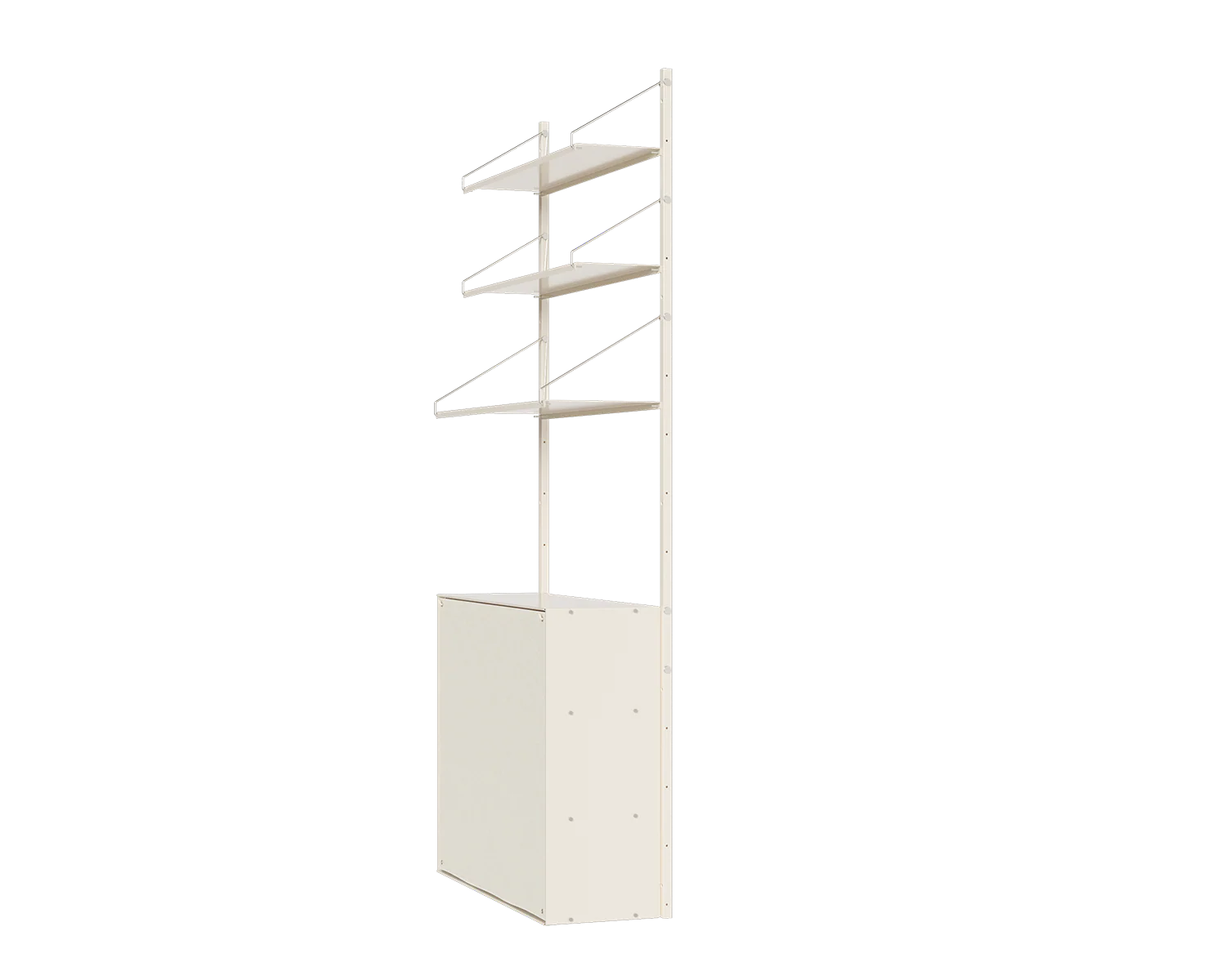 FRAMA - Shelf Library Canvas Cabinet Section | Warm White Steel / Canvas | H185.2 / W80