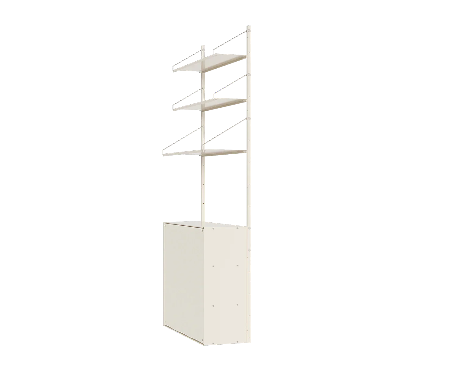 FRAMA - Shelf Library Canvas Cabinet Section | Warm White Steel / Canvas | H185.2 / W80 Frama