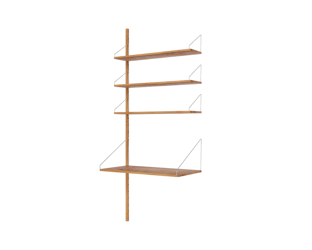 FRAMA - Shelf Library Add-on Desk Section | Natural Oak | H185.2 / W80 FRAMA