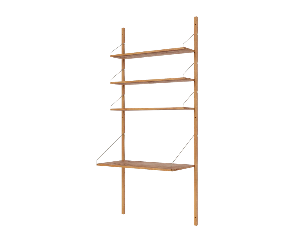 FRAMA - Shelf Library Desk Section | Natural Oak | H185.2 / W80 FRAMA