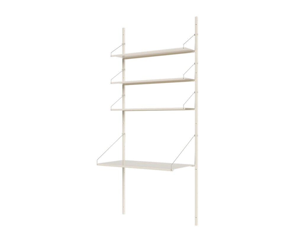 FRAMA - Shelf Library Desk Section | Warm White Steel | H185.2 / W80 FRAMA