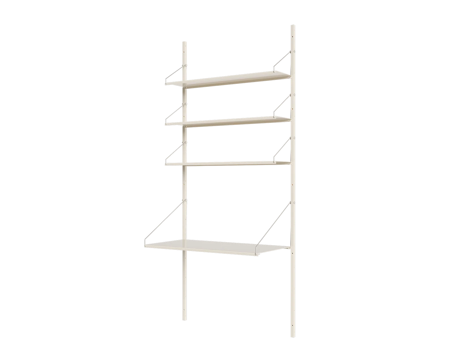 FRAMA - Shelf Library Desk Section | Warm White Steel | H185.2 / W80