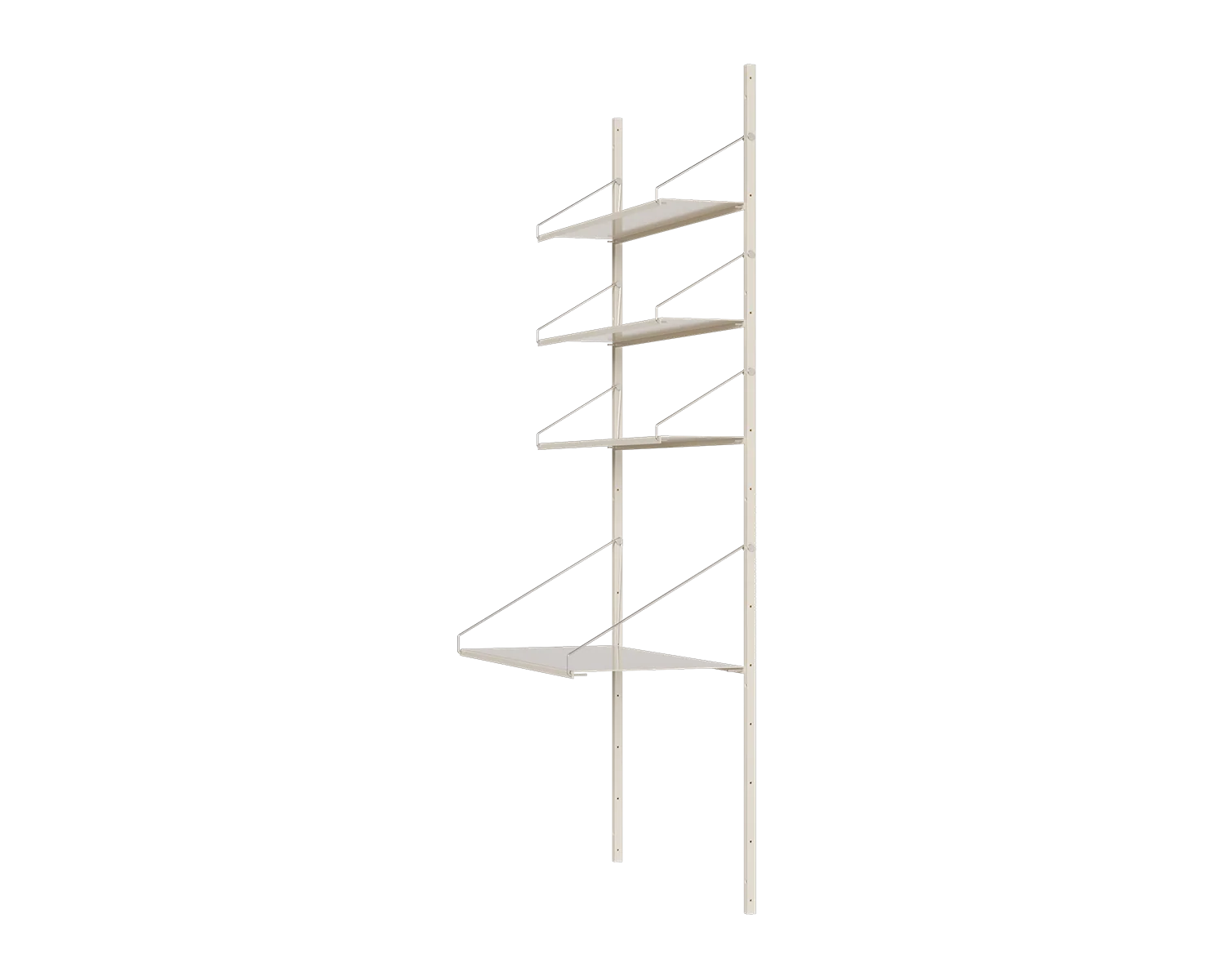 FRAMA - Shelf Library Desk Section | Warm White Steel | H185.2 / W80
