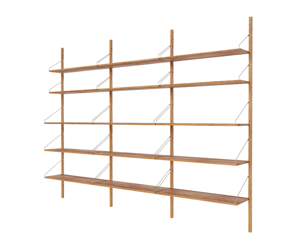 FRAMA - Shelf Library Triple Section | Natural Oak | H185.2 / W80 FRAMA