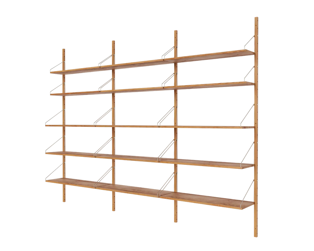 FRAMA - Shelf Library Triple Section | Natural Oak | H185.2 / W80