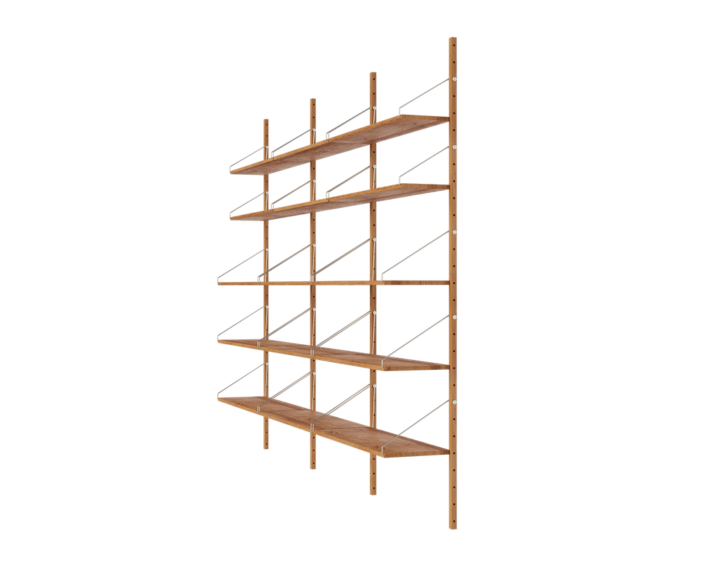 FRAMA - Shelf Library Triple Section | Natural Oak | H185.2 / W80
