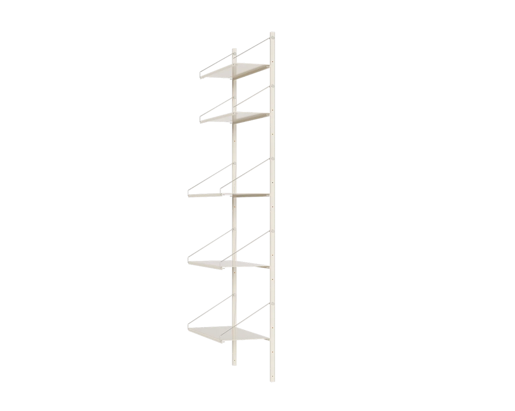 FRAMA - Shelf Library Single Section | Warm White Steel | H185.2 / W60 FRAMA