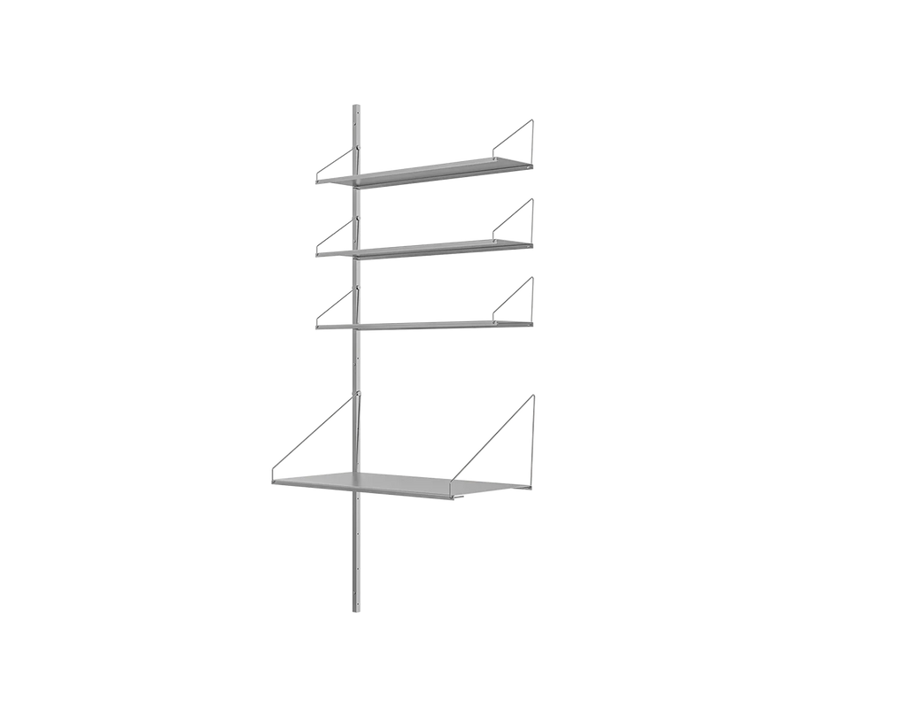 FRAMA - Shelf Library Add-on Desk Section | Stainless Steel | H185.2 / W80 FRAMA