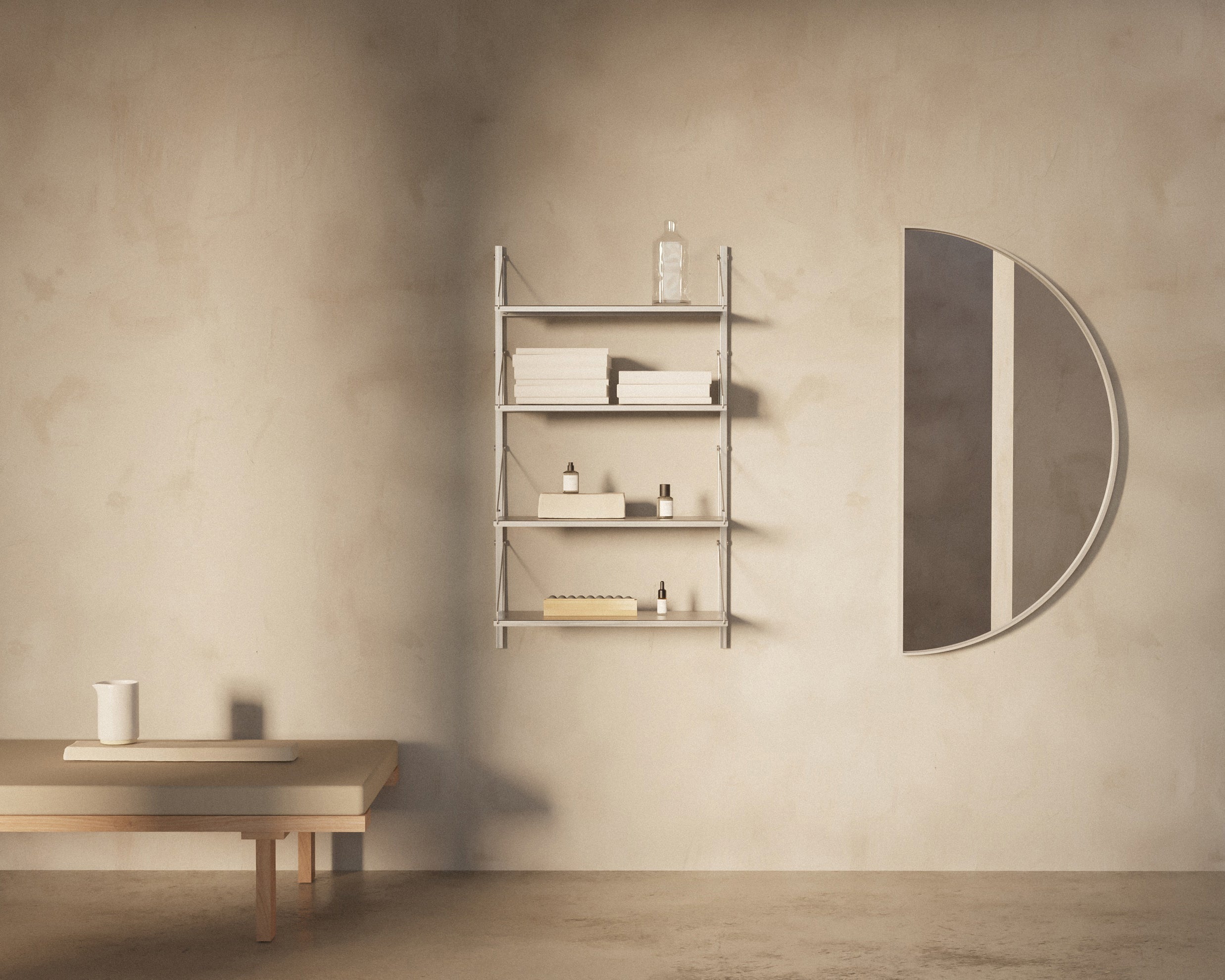 FRAMA - Shelf Library Single Section | Stainless Steel | H108.4 / W60 Frama