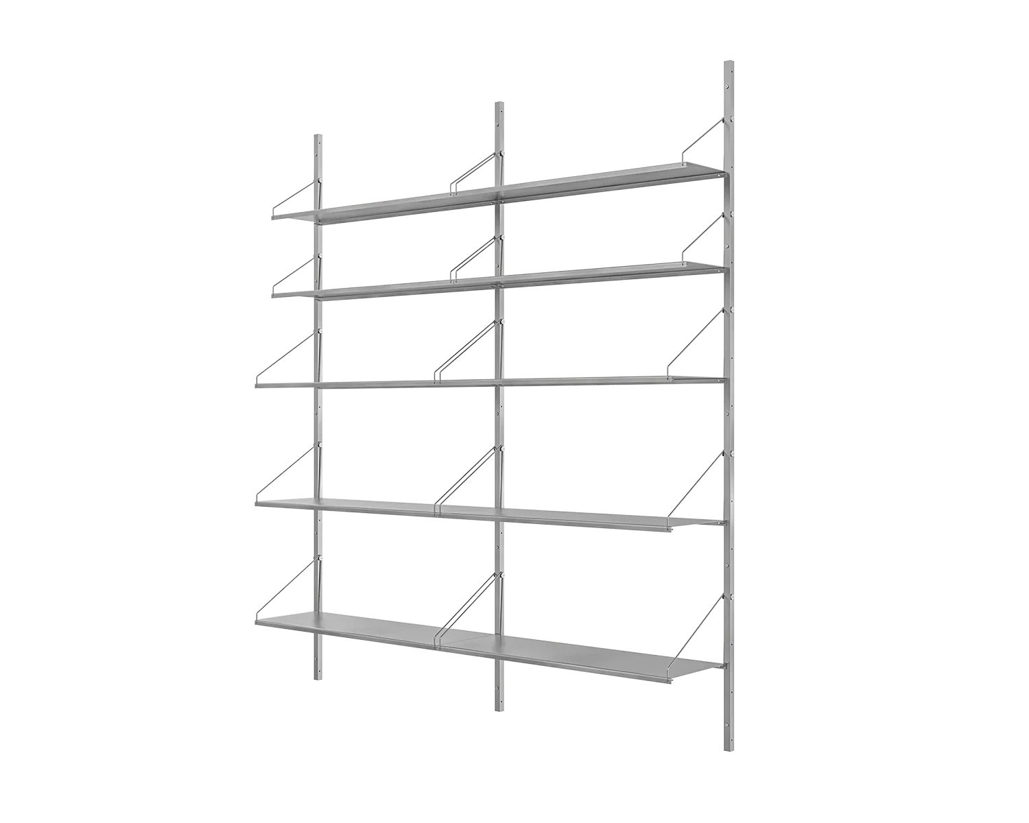 FRAMA - Shelf Library Double Section | Stainless Steel | H185.2 / W80