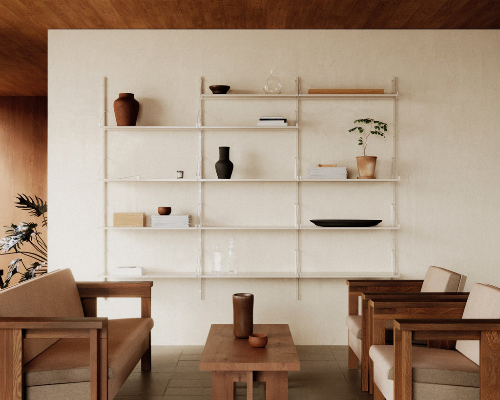 FRAMA - Shelf Library Single Section | Warm White Steel | H185.2 / W80 FRAMA