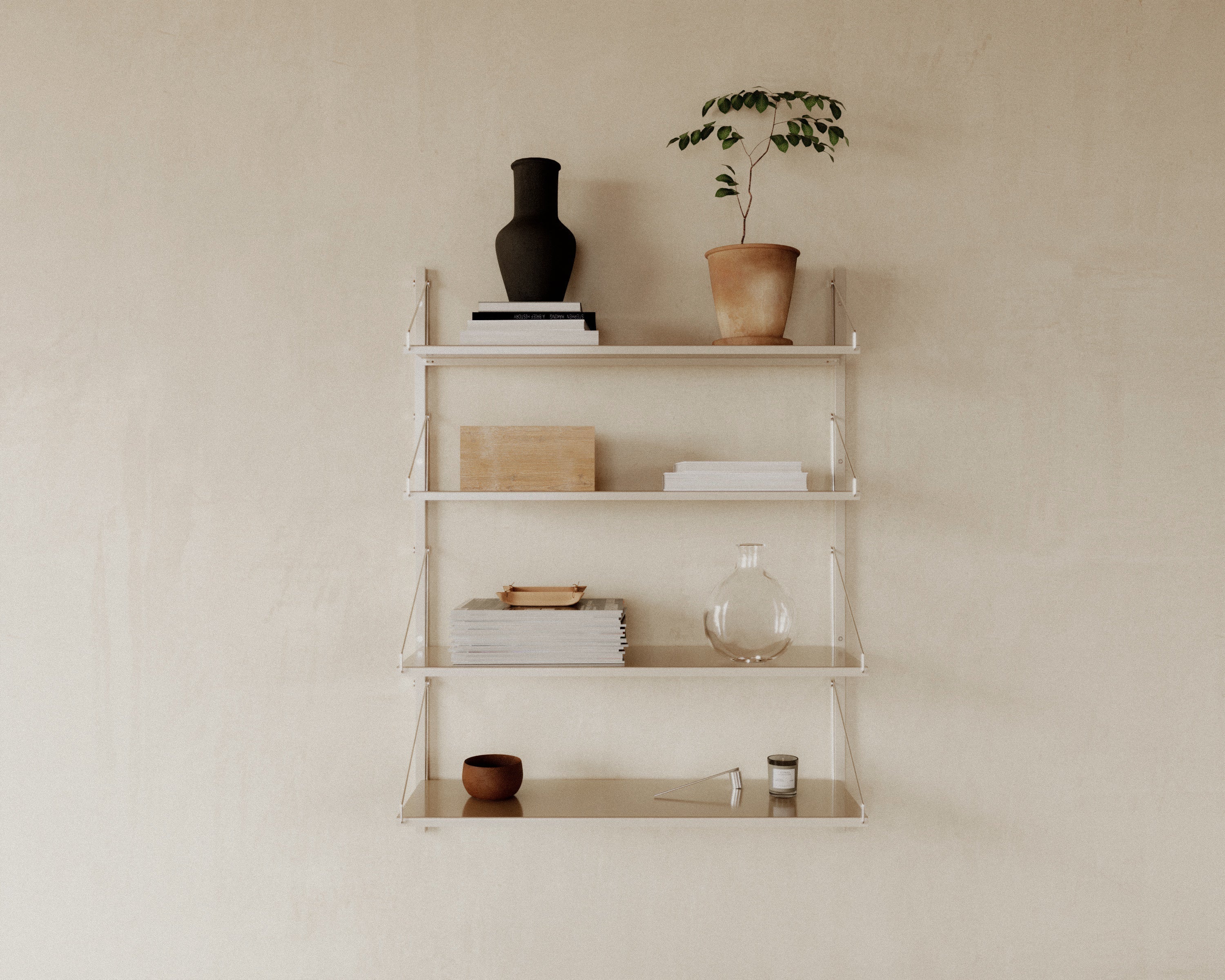FRAMA - Shelf Library Single Section | Warm White Steel | H108.4 / W80
