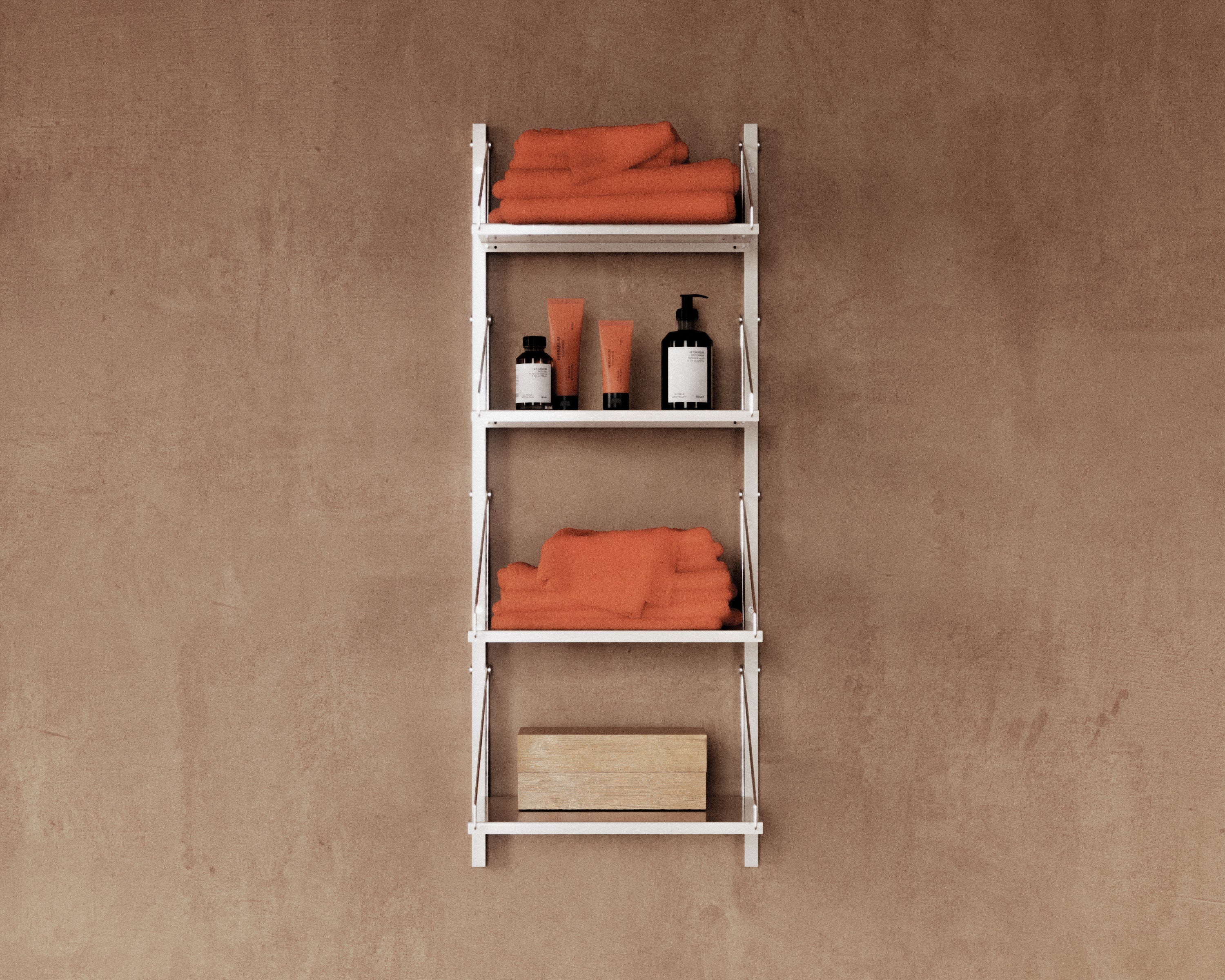 FRAMA - Shelf Library Single Section | Warm White Steel | H108.4 / W40
