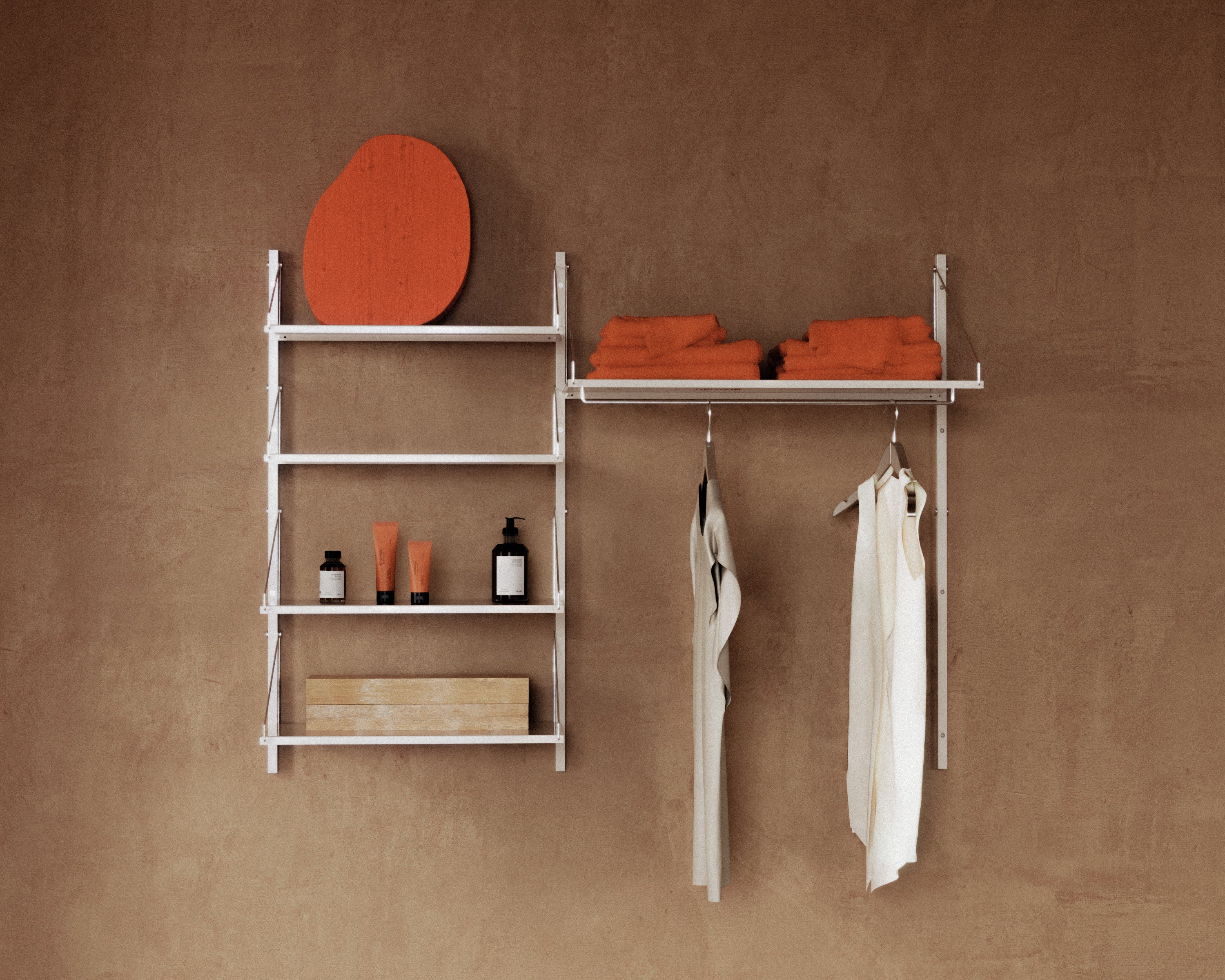 FRAMA - Shelf Library Hanger Section | Warm White Steel | H108.4 / W80