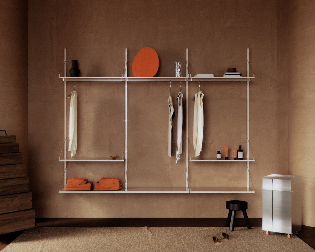 FRAMA - Library Hanger Shelf | Warm White Steel | D40 / W80 FRAMA