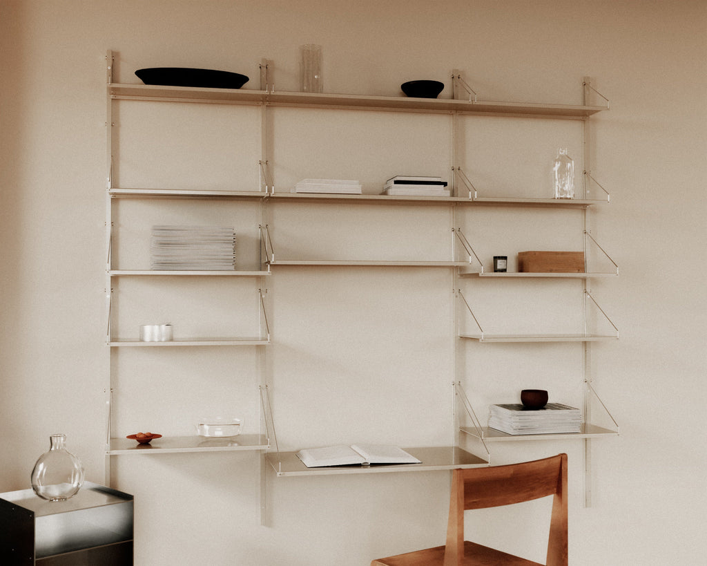 FRAMA - Shelf Library Single Section | Warm White Steel | H185.2 / W60 FRAMA
