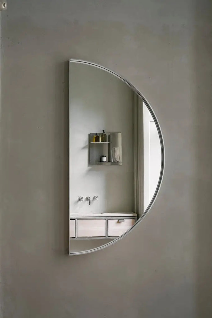 Recess Mirror | Aluminum | Large Semi Circle Frama