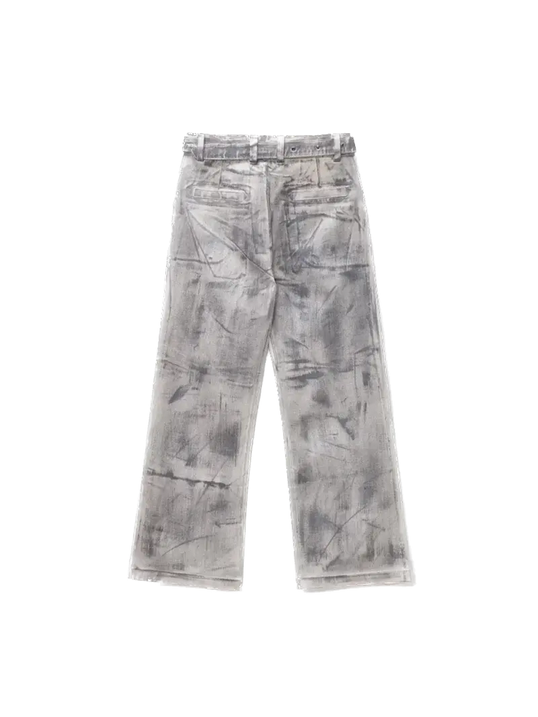 Unisex - Waxed Double Belt Jeans Fine Chaos