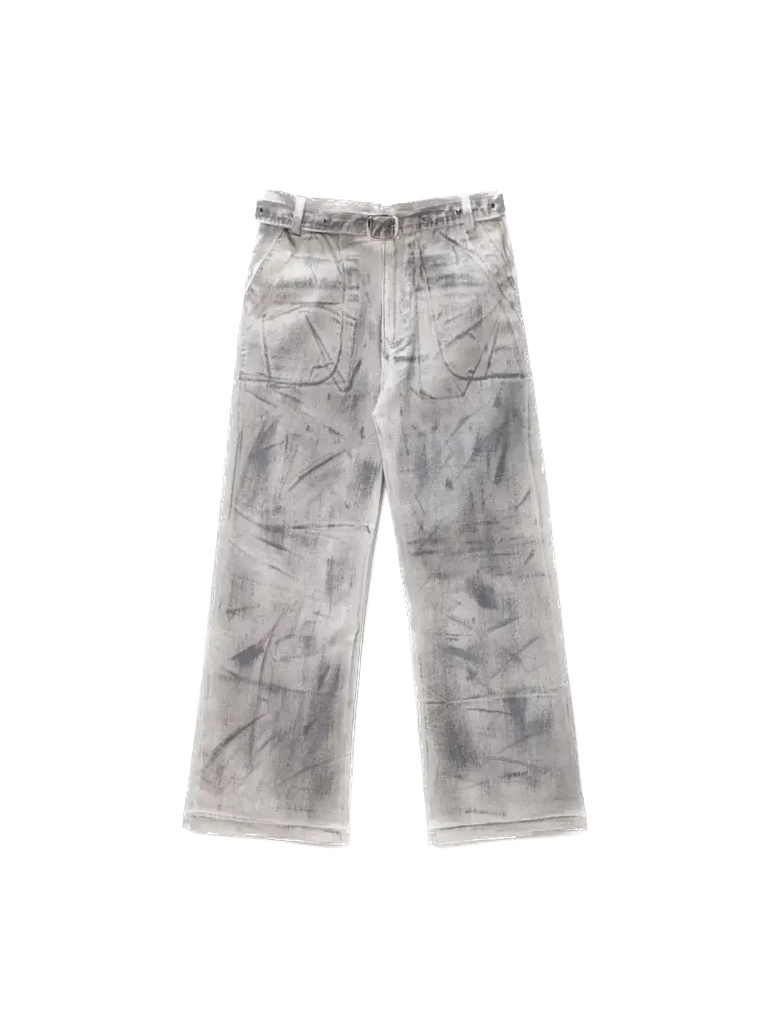 Unisex - Waxed Double Belt Jeans Fine Chaos