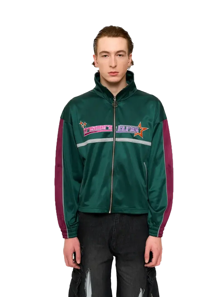 Dreamers Lounge Tracksuit Top - Green Fine Chaos