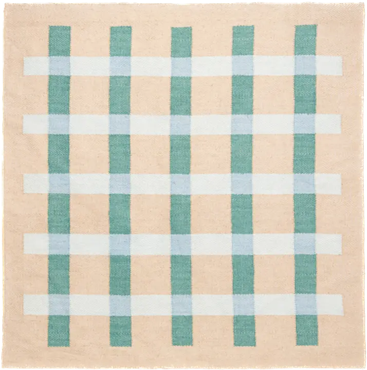 Jute Rug -  Green and Blue stripes Matias Moellenbach