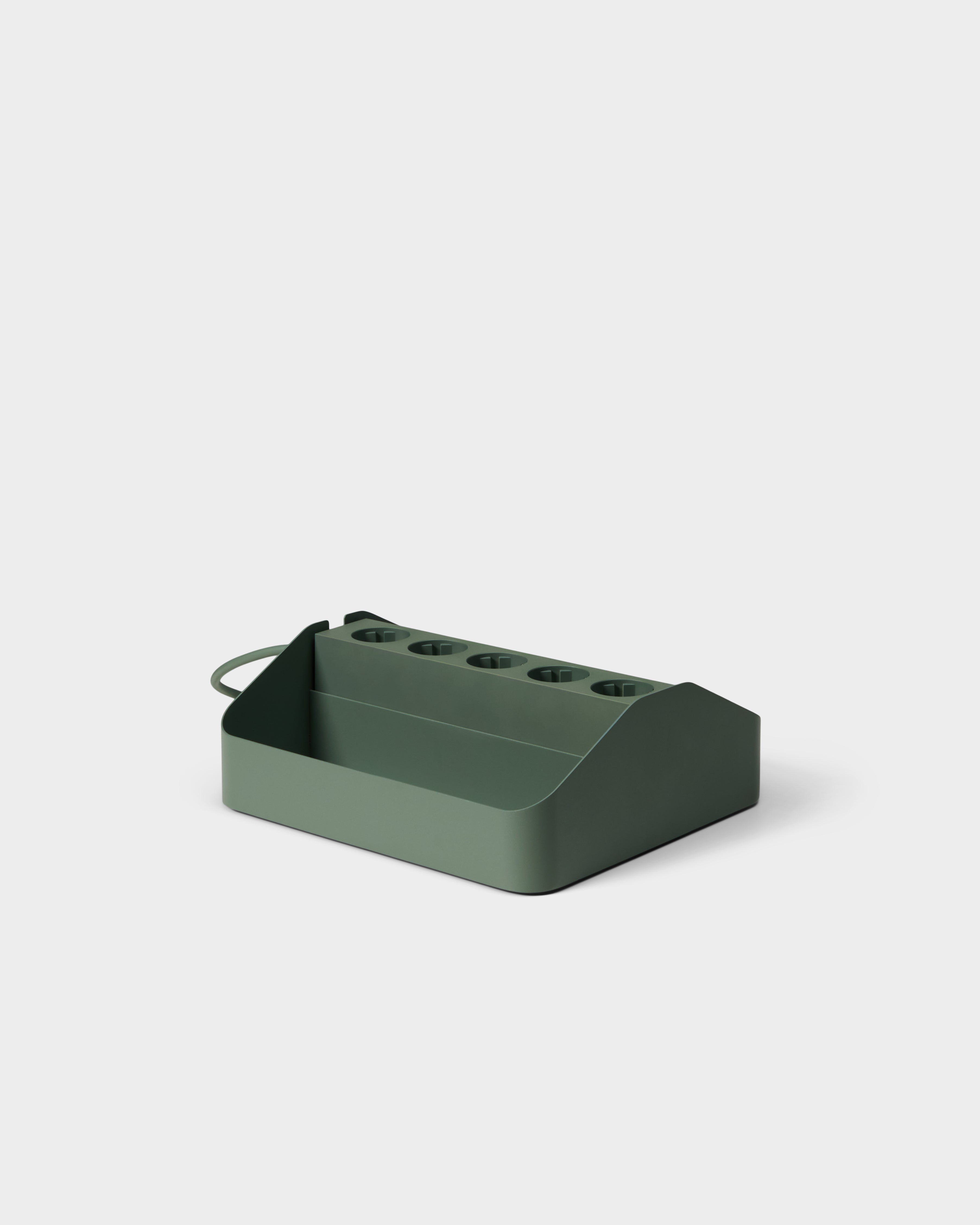 Power Tray Double - Mossy Green Pedestal