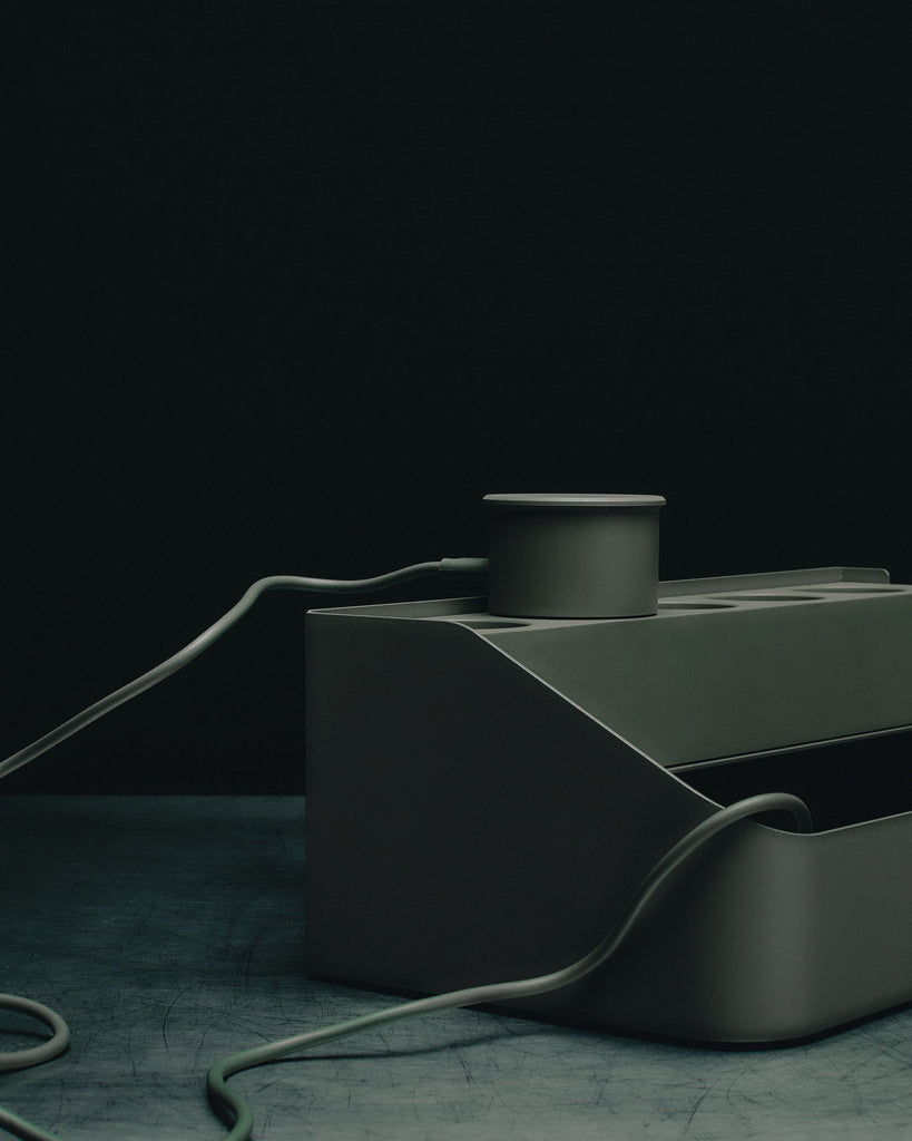 Power Tray Double - Mossy Green Pedestal