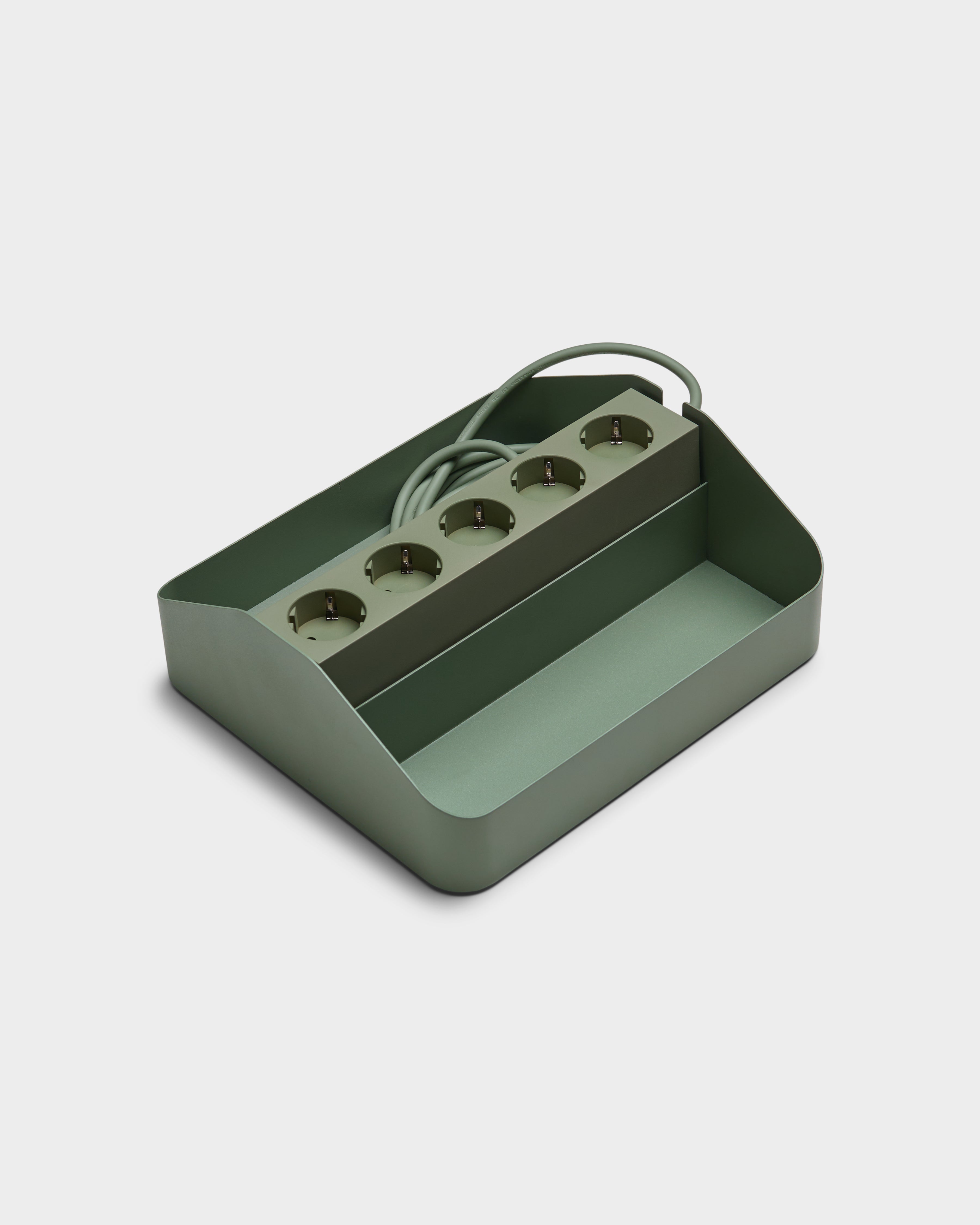 Power Tray Double - Mossy Green Pedestal