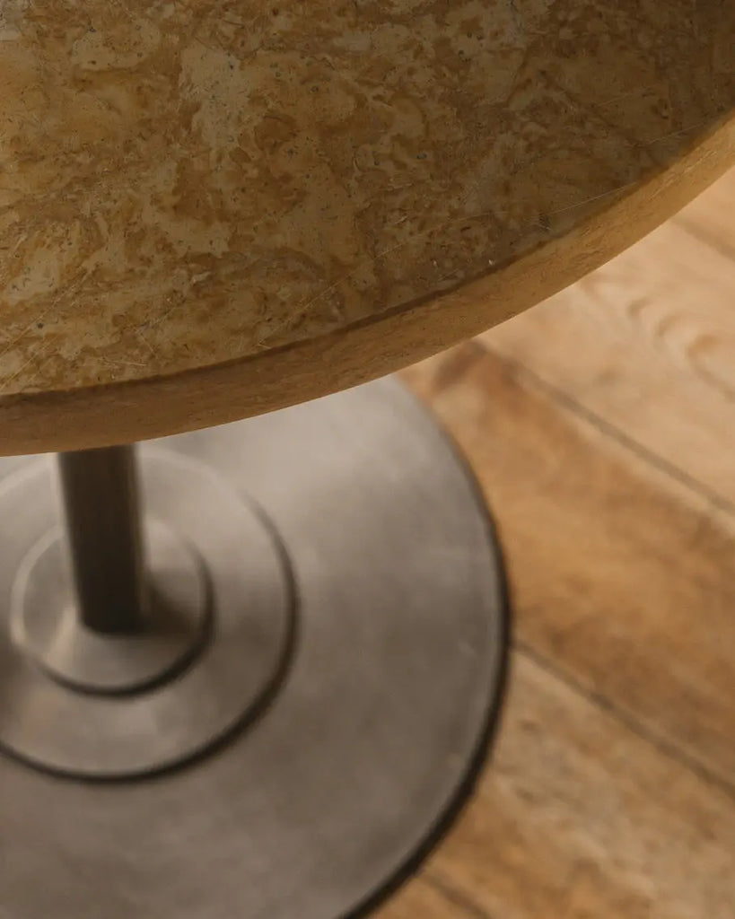 Table 57 I Yellow Limestone / Stainless Steel Ø 77 Frama