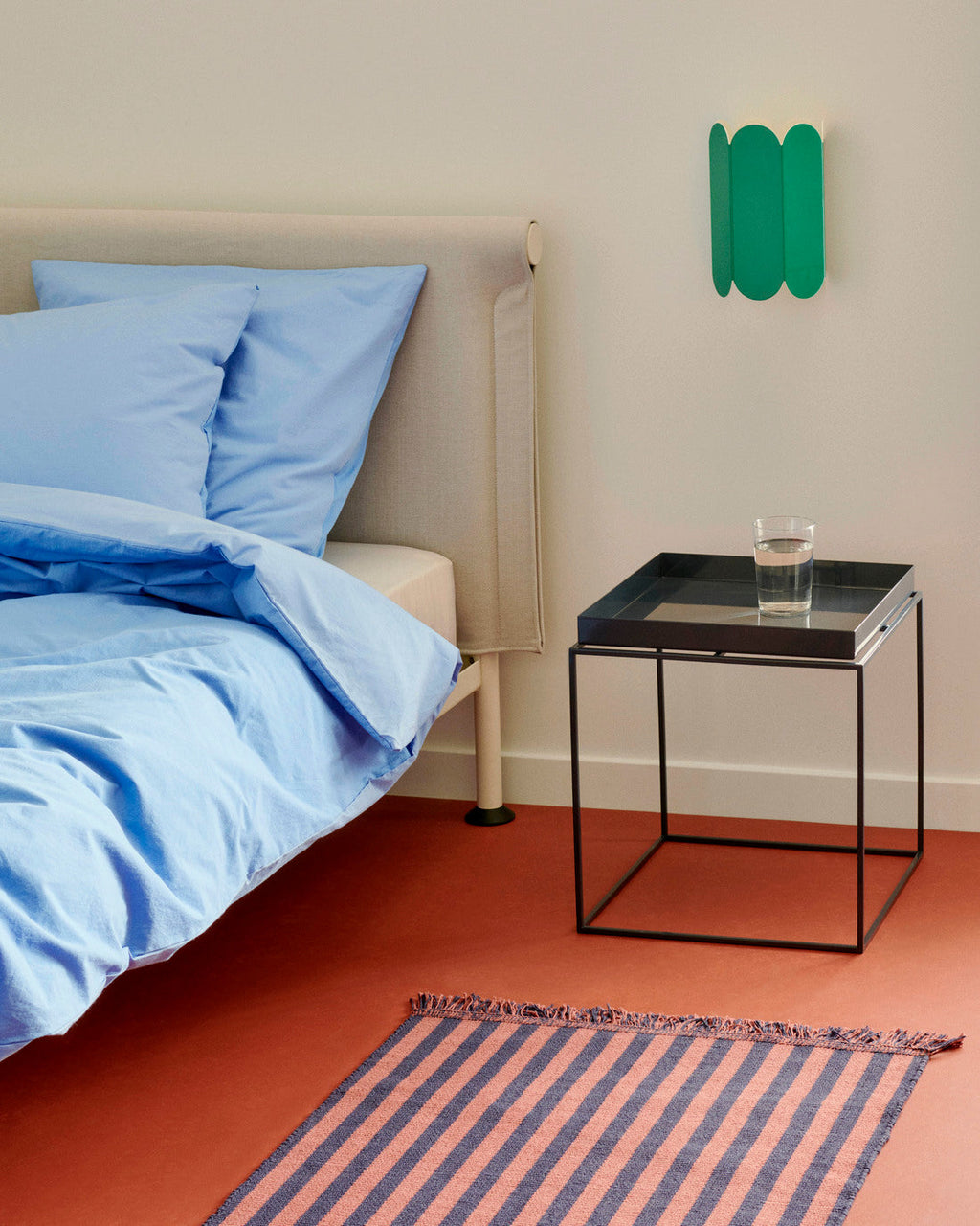 Tamoto Bed - Bone Powder Coated Steel Frame HAY