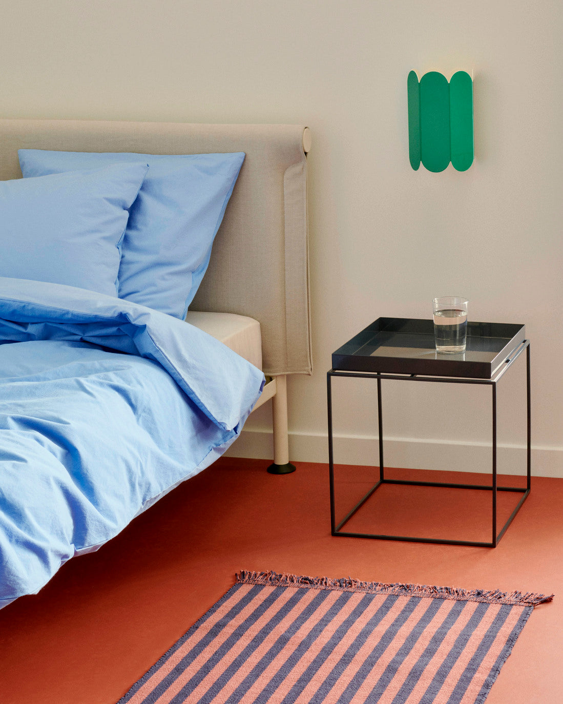 Tamoto Bed - Bone Powder Coated Steel Frame HAY