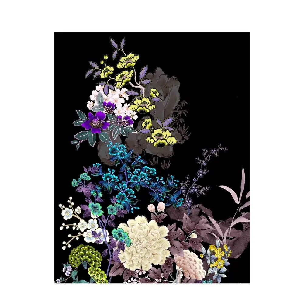 MENG Black Silk Satin Short Kimono Kimonos 