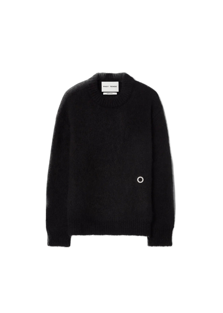 PAST TENSE Brushed Alpaca Crewneck Knit - Black 