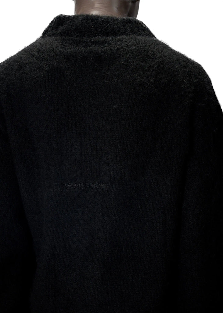 PAST TENSE Brushed Alpaca Crewneck Knit - Black 